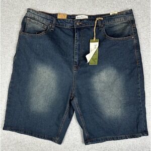 Smith & Mills Shorts Mens 42 10" Blue Denim Stretch Bermuda Medium Wash‎ NEW